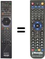 Comandos à distância equivalente Sony KDL-46 Z 5500