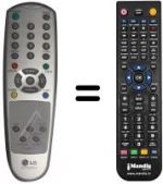 Comandos à distância equivalente LG CT 15Q91 KE / KEX