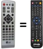 Comandos à distância equivalente LG 6710CMAT01A