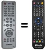 Comandos à distância equivalente Samsung SV-DVD645P