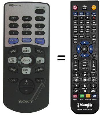 Comandos à distância equivalente RMX144