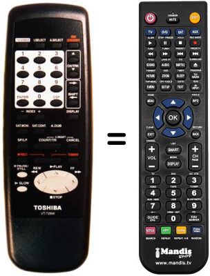 Comandos &agrave; dist&acirc;ncia equivalente Toshiba V 728 W