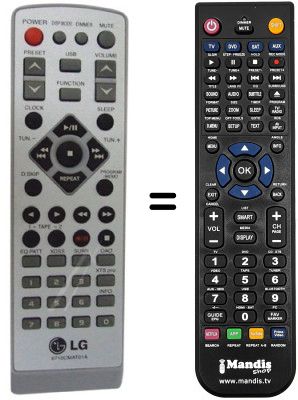 Comandos à distância equivalente LG 6710CMAT01A