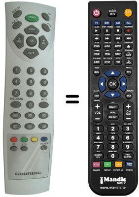 Comandos &agrave; dist&acirc;ncia equivalente Grundig LCD 51-7410TOP