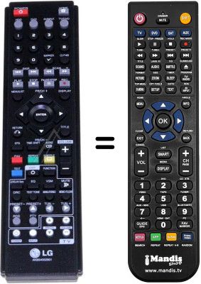 Comandos &agrave; dist&acirc;ncia equivalente LG HRT403DA