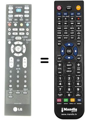 Comandos à distância equivalente LG 42LC7D