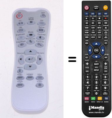 Comandos à distância equivalente Optoma SP8EG01GC01