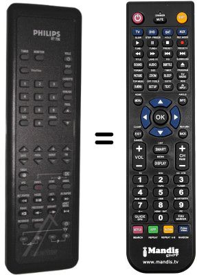 Comandos à distância equivalente Philips 20DV2-19