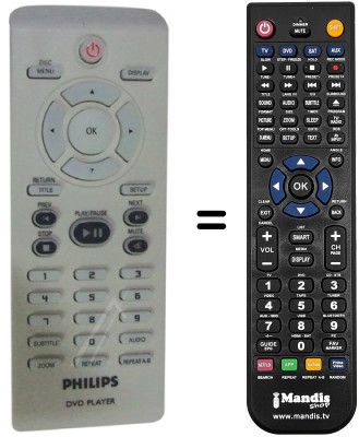 Comandos à distância equivalente Philips DVP3120
