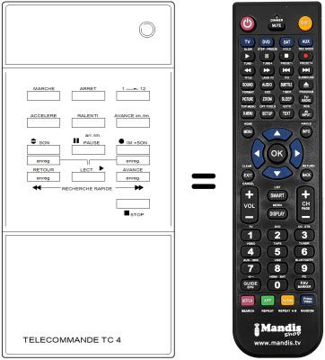 Comandos à distância equivalente Continental Edison VK2132