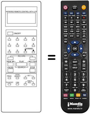 Comandos &agrave; dist&acirc;ncia equivalente Amstrad VCR4700