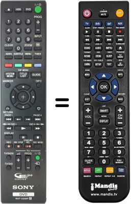 Comandos &agrave; dist&acirc;ncia equivalente Sony RDR-DC105
