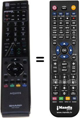Comandos à distância equivalente Sharp HVS57303