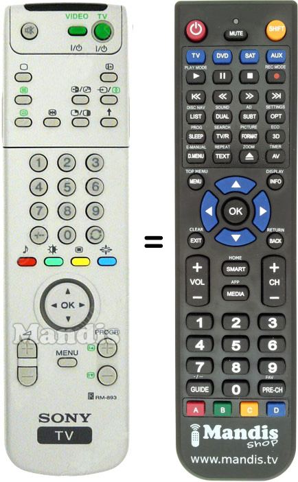 Comandos à distância equivalente Sony RM-903