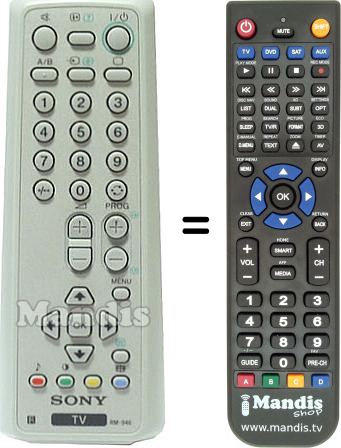 Comandos à distância equivalente Sony RM 946