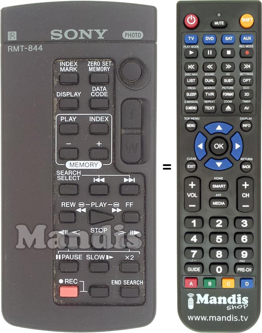 Comandos à distância equivalente RMT-844