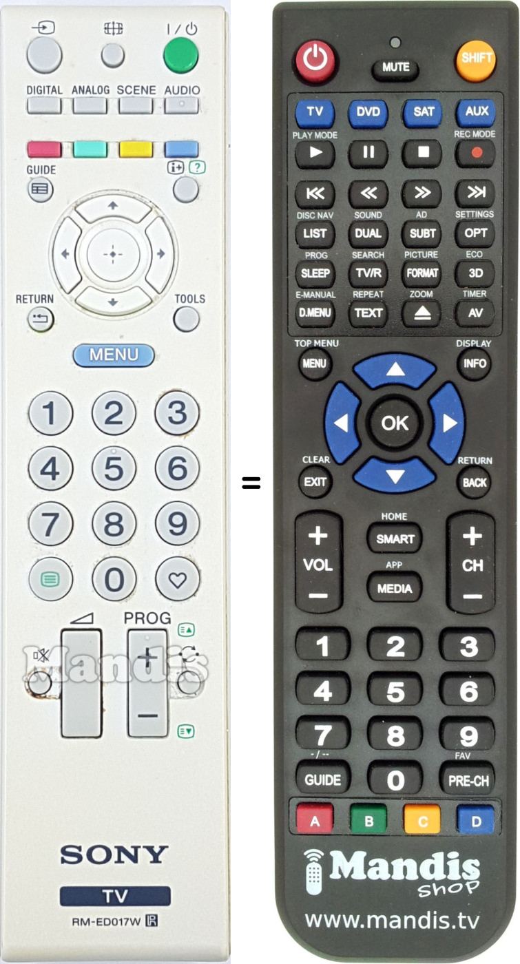 Comandos à distância equivalente Sony 148719221