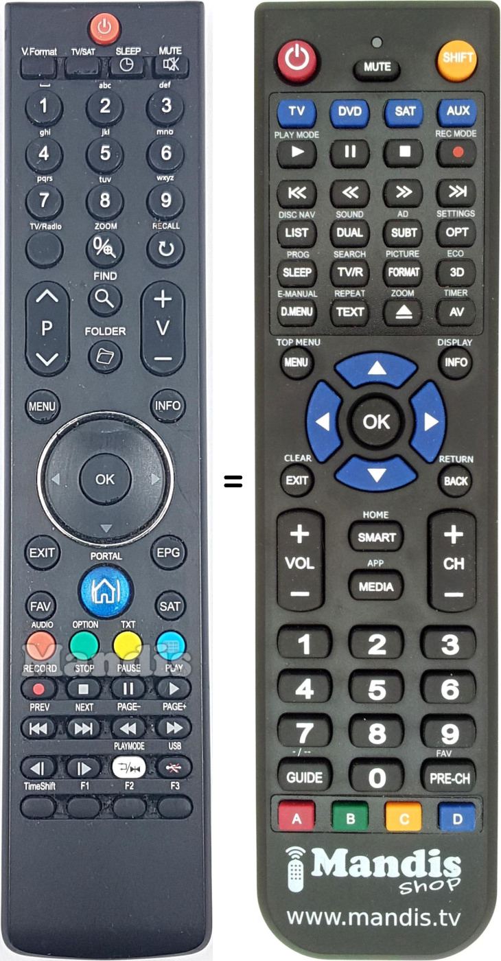 Comandos à distância equivalente H0F15J399GPD10