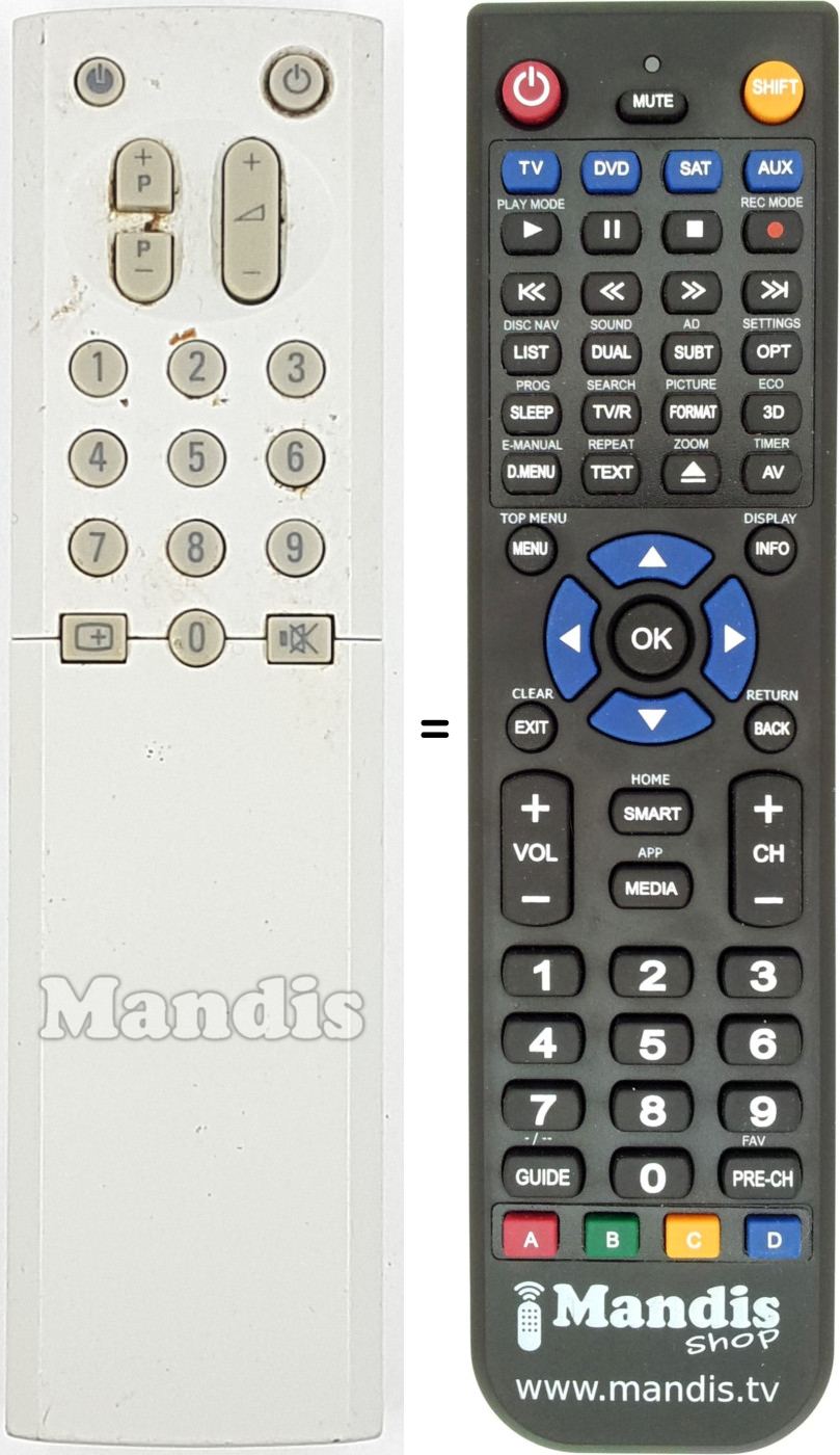 Comandos à distância equivalente RC-907601W