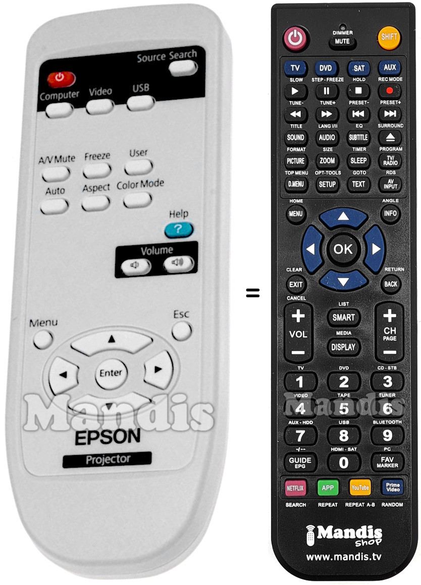 Comandos à distância equivalente Epson 1515069