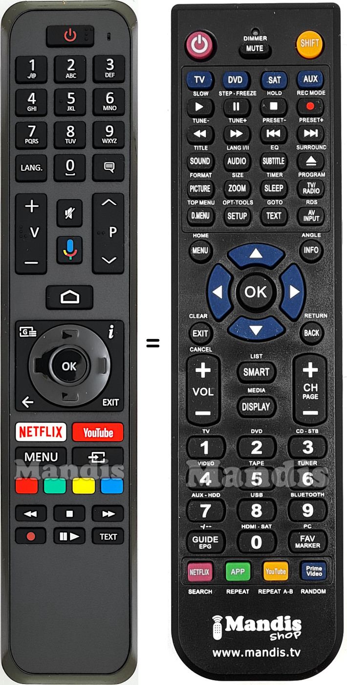 Comandos à distância equivalente Toshiba RC43160