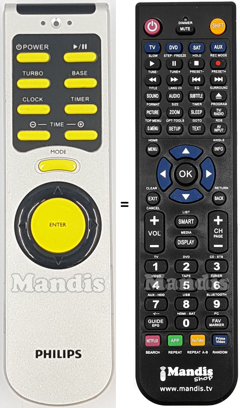 Comandos à distância equivalente Philips 422245948161