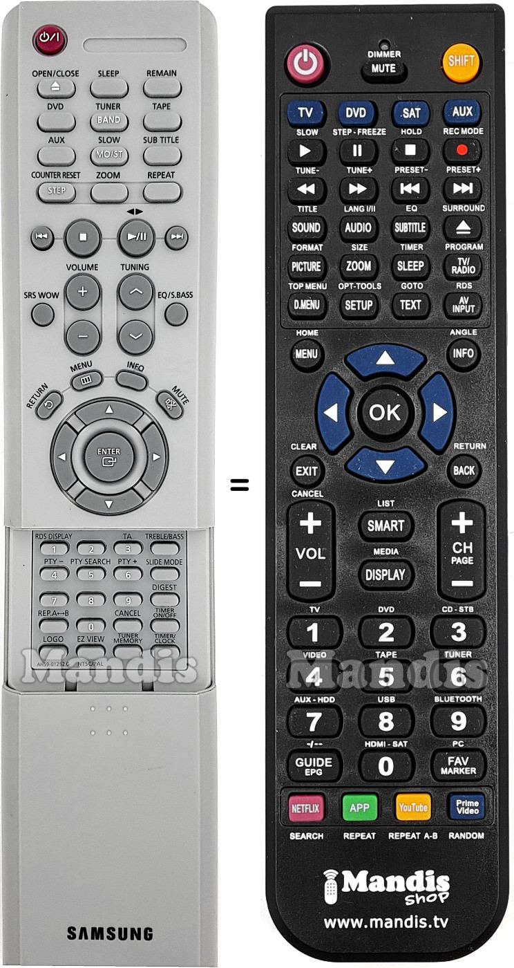 Comandos à distância equivalente Samsung AH59-01252G Comandos à distância equivalente Samsung AH59-01252G