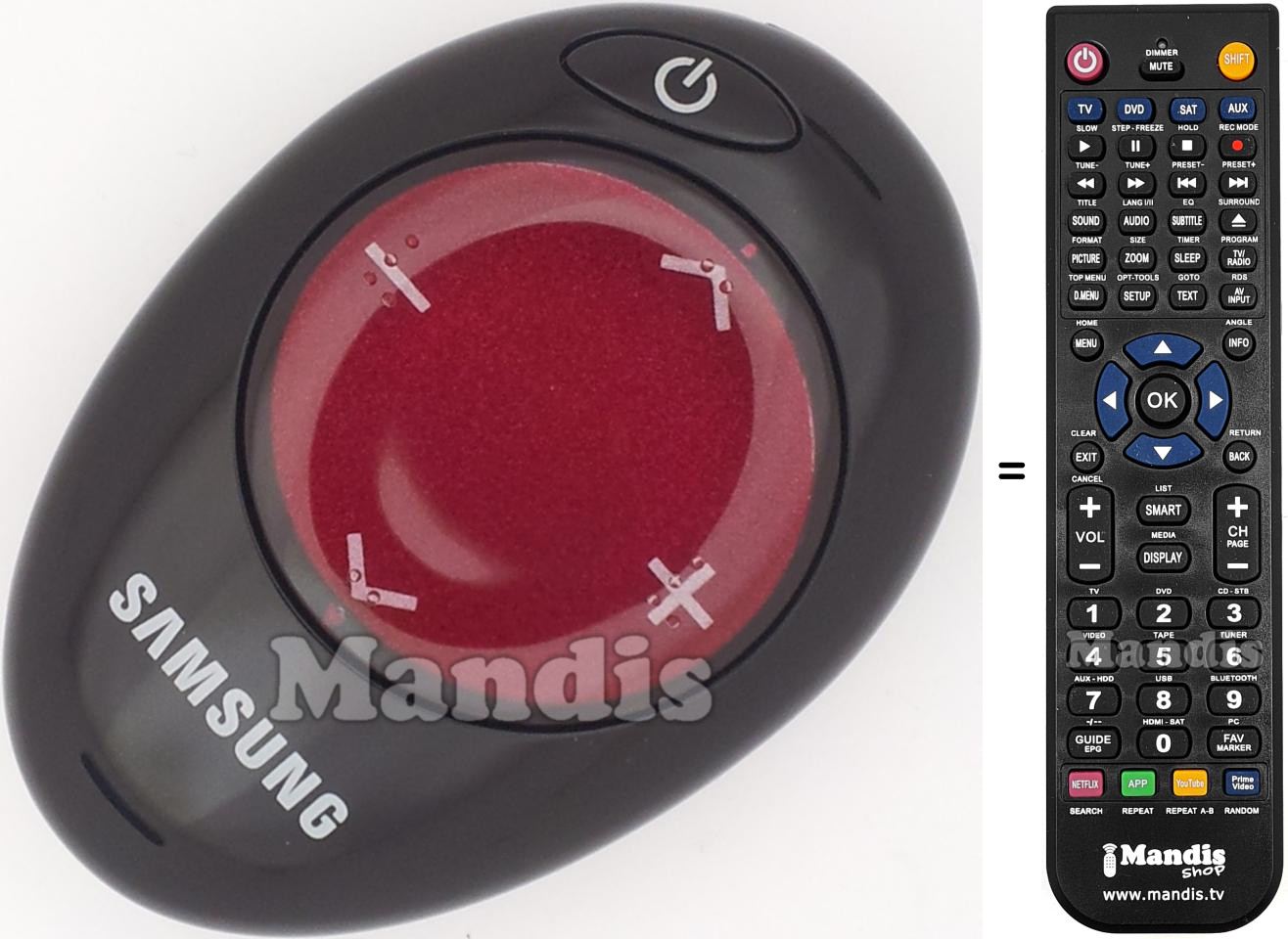 Comandos à distância equivalente Samsung BN5900788B