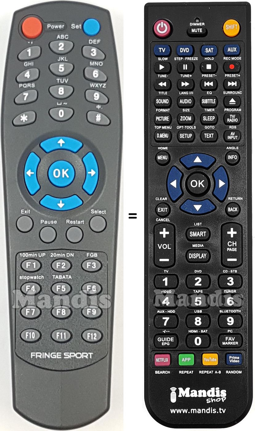 Comandos &agrave; dist&acirc;ncia equivalente Fringe Sport FS001