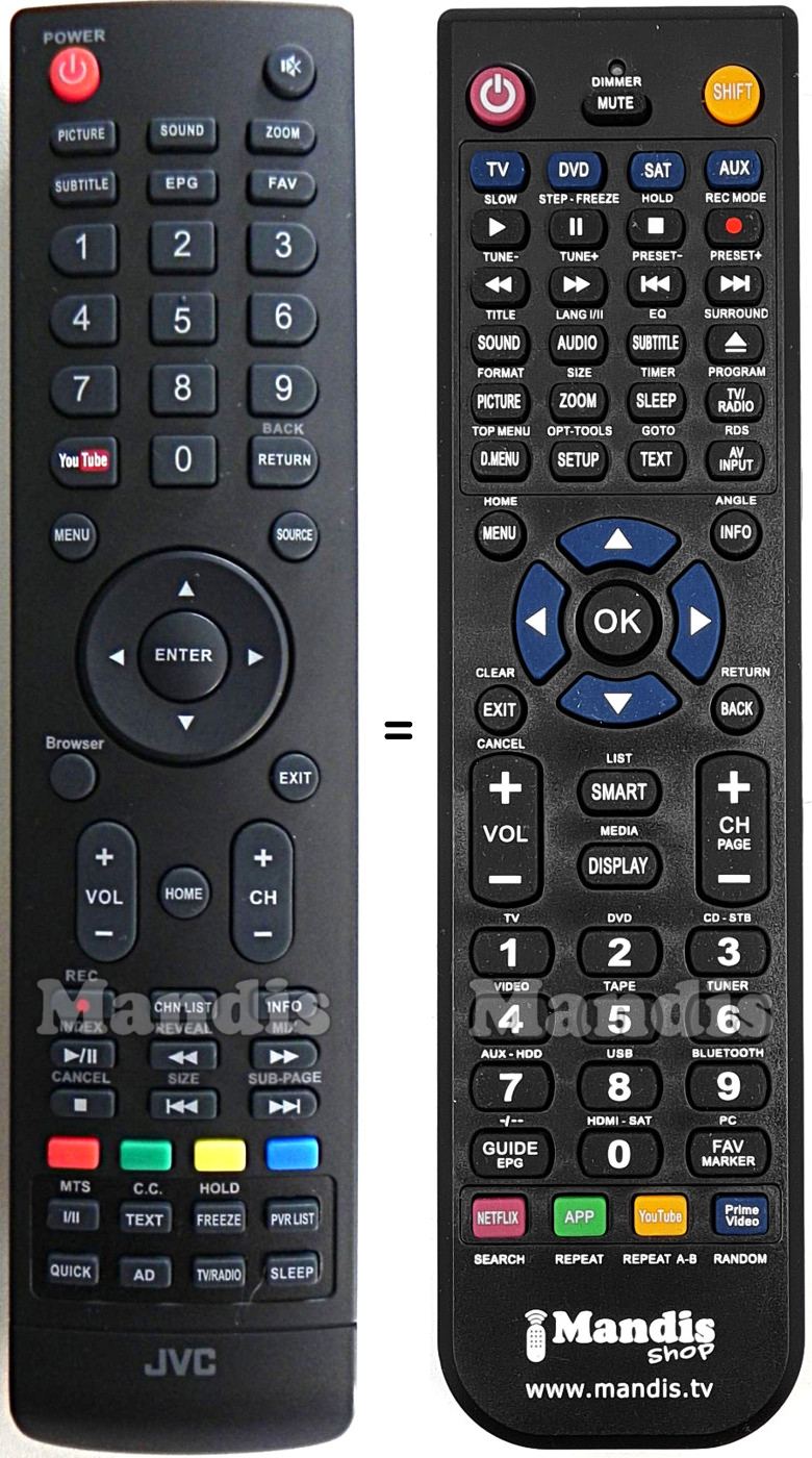 Comandos à distância equivalente JVC RM-C3311