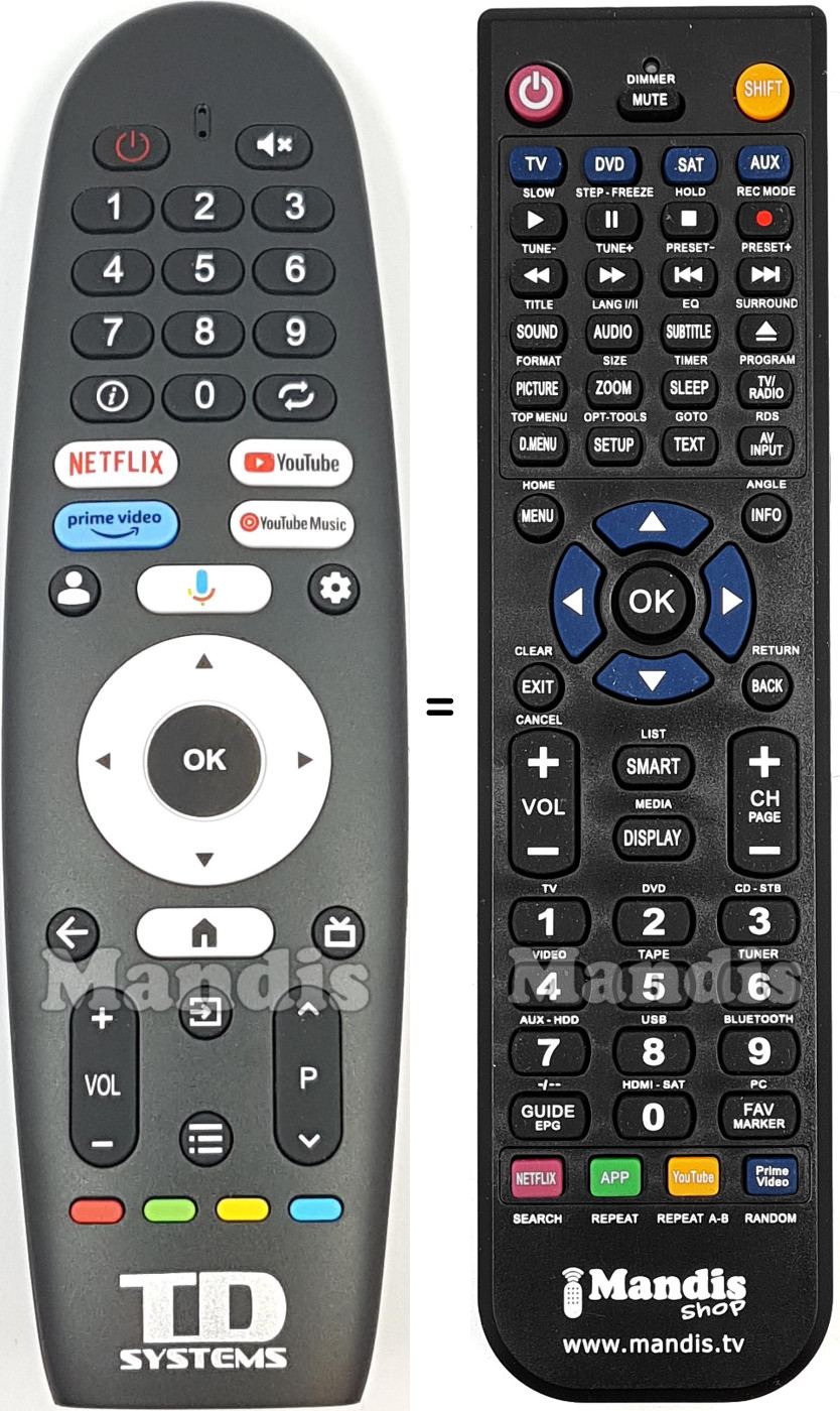 Comandos à distância equivalente TD Systems K55DLK20GLE