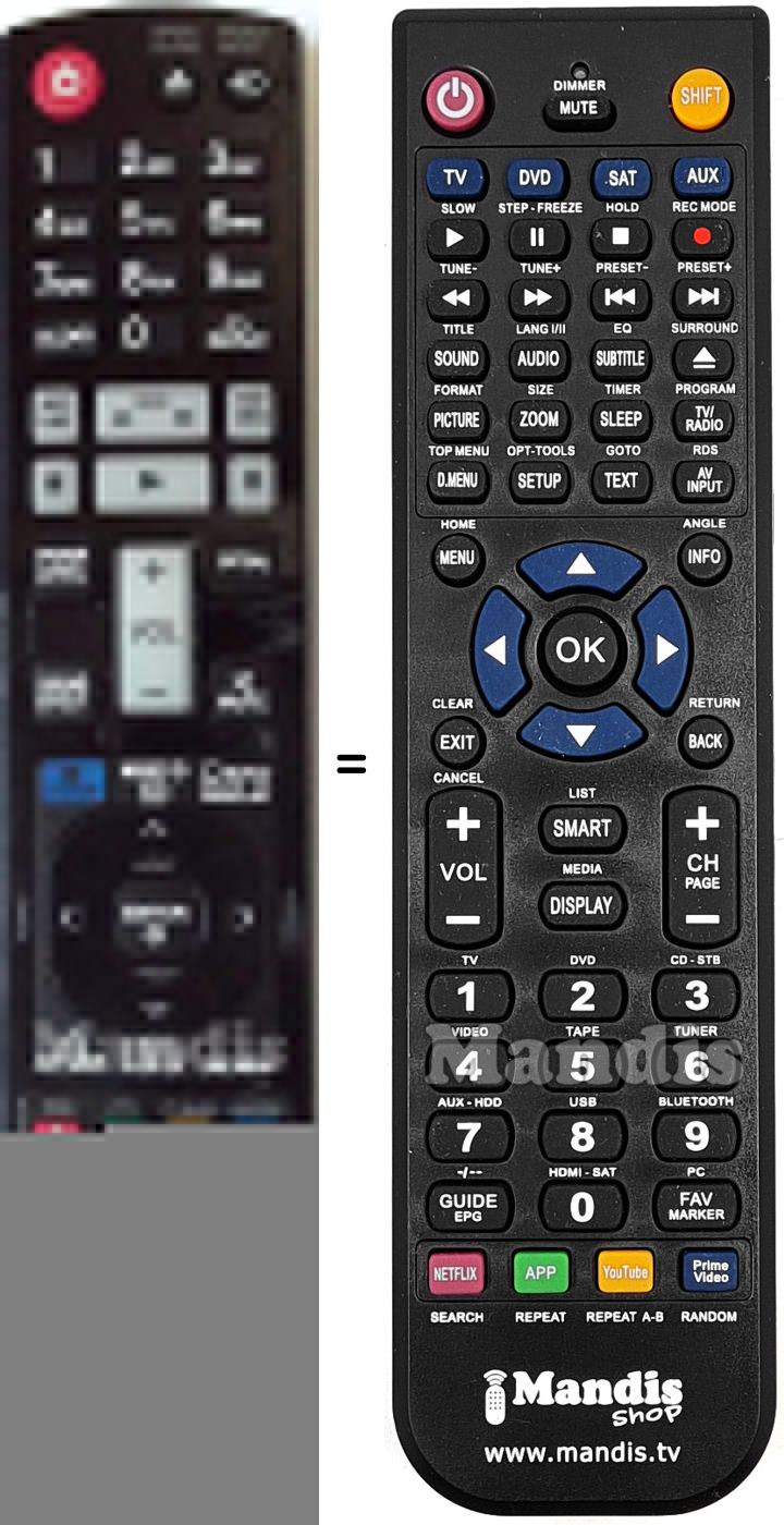 Comandos à distância equivalente LG AKB72976003