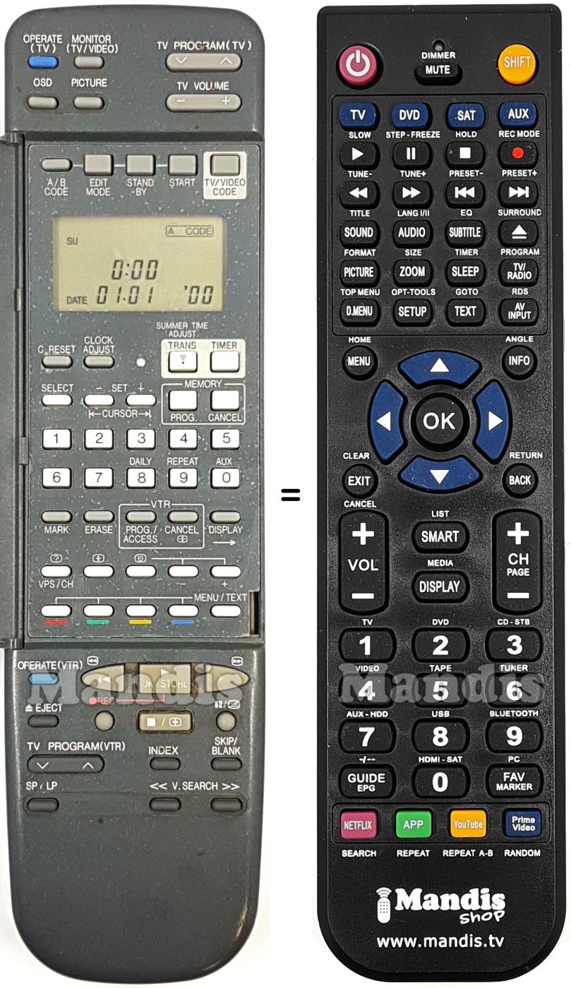 Comandos à distância equivalente JVC REMCON2126