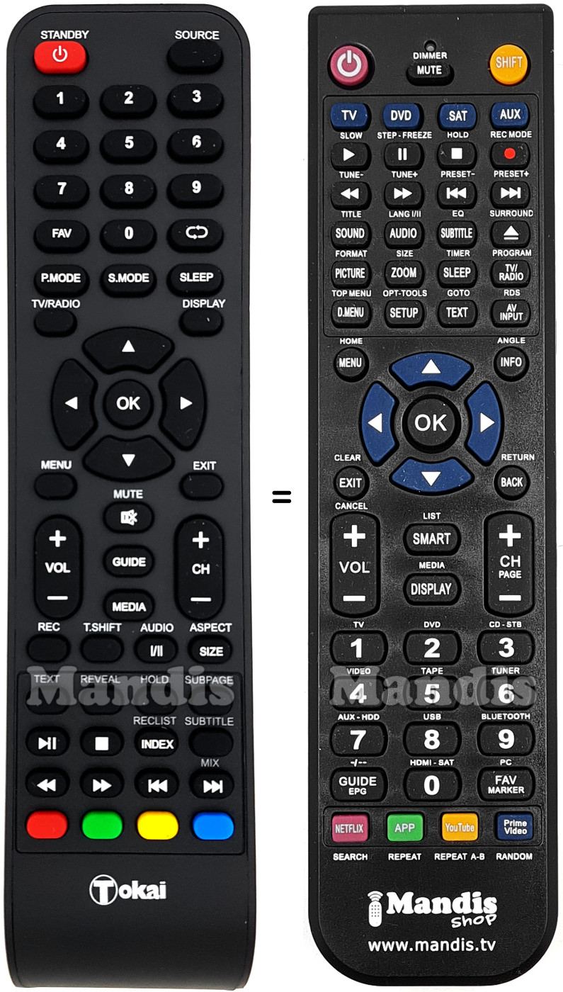 Comandos &agrave; dist&acirc;ncia equivalente Tokai TTE-24C3104K