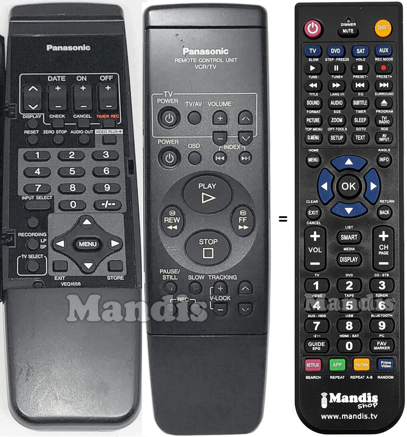 Comandos à distância equivalente Toshiba VEQ1658