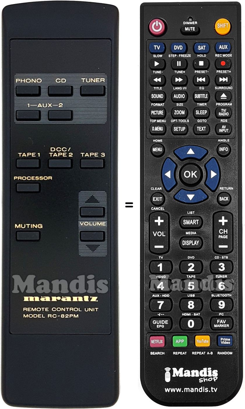 Comandos à distância equivalente RC-82PM