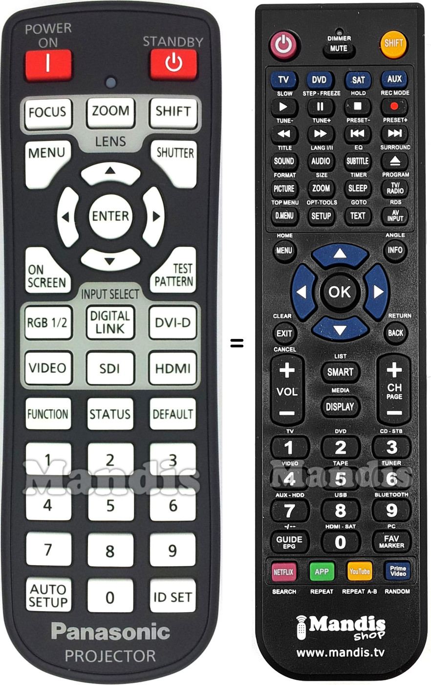 Comandos &agrave; dist&acirc;ncia equivalente Panasonic N2QAYA000060