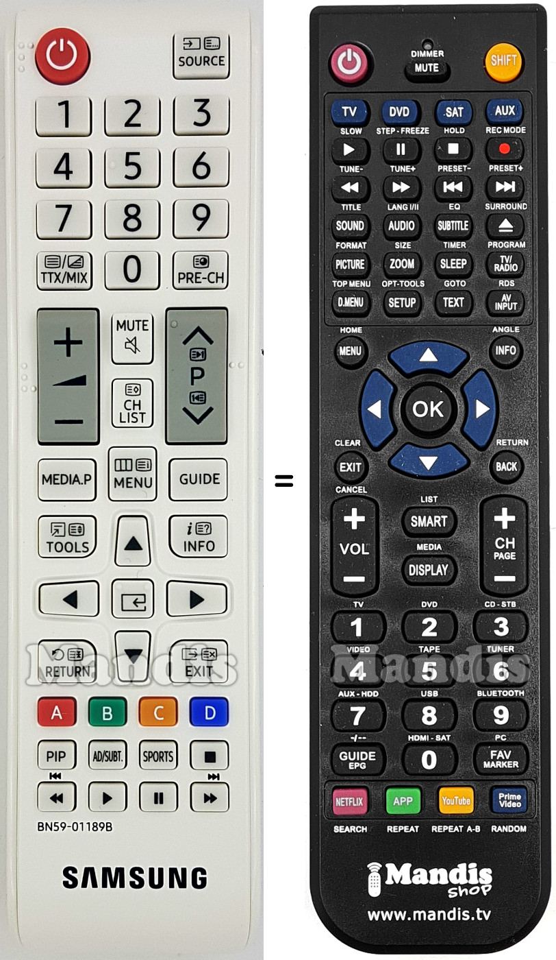 Comandos à distância equivalente Samsung BN59-01189B