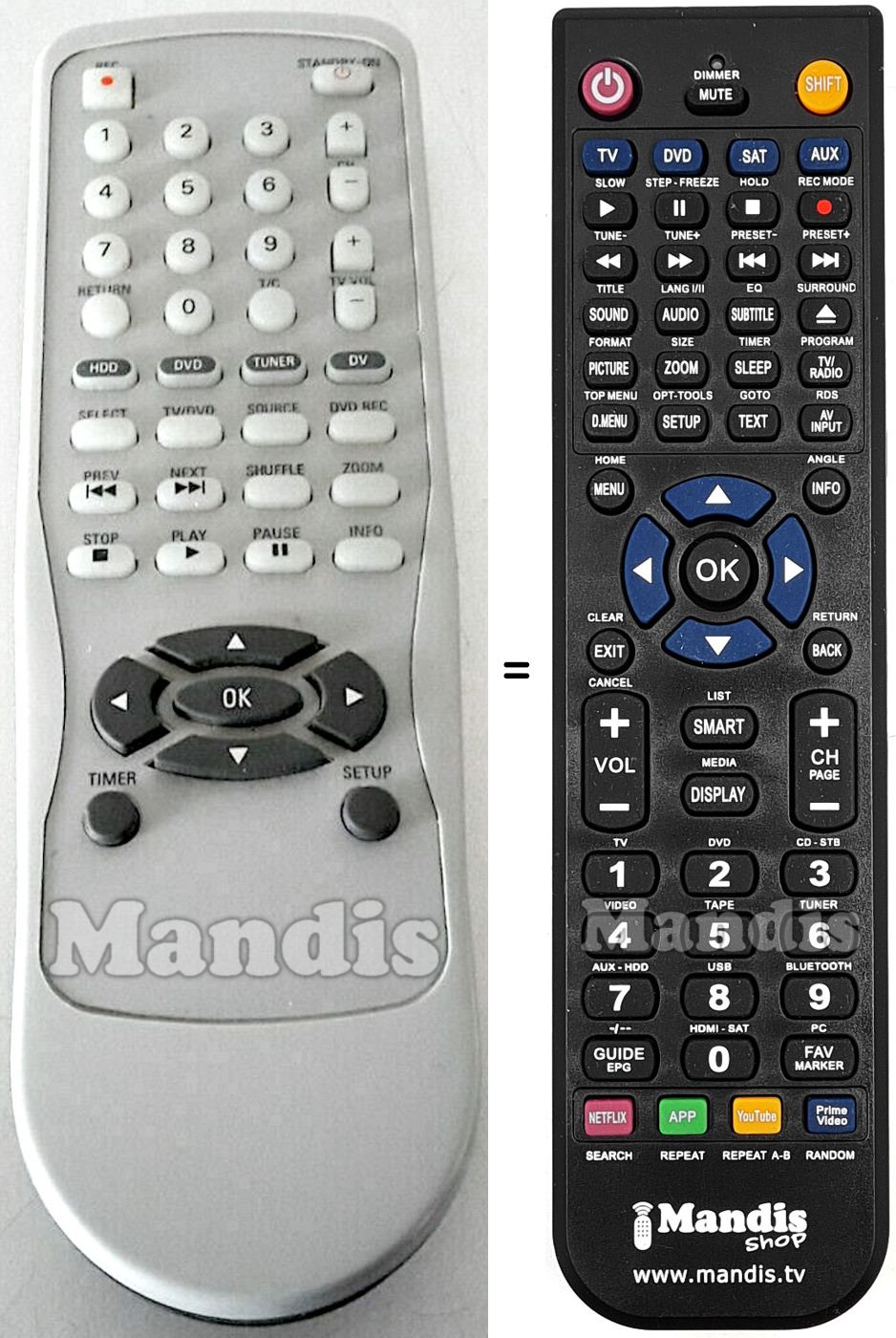 Comandos à distância equivalente Magnavox 2422 549 00988
