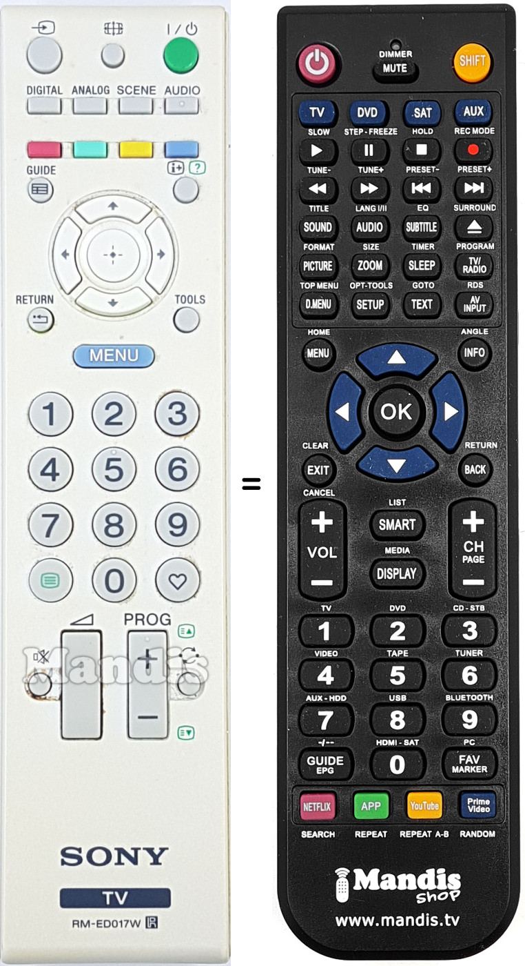 Comandos à distância equivalente Sony 148719221