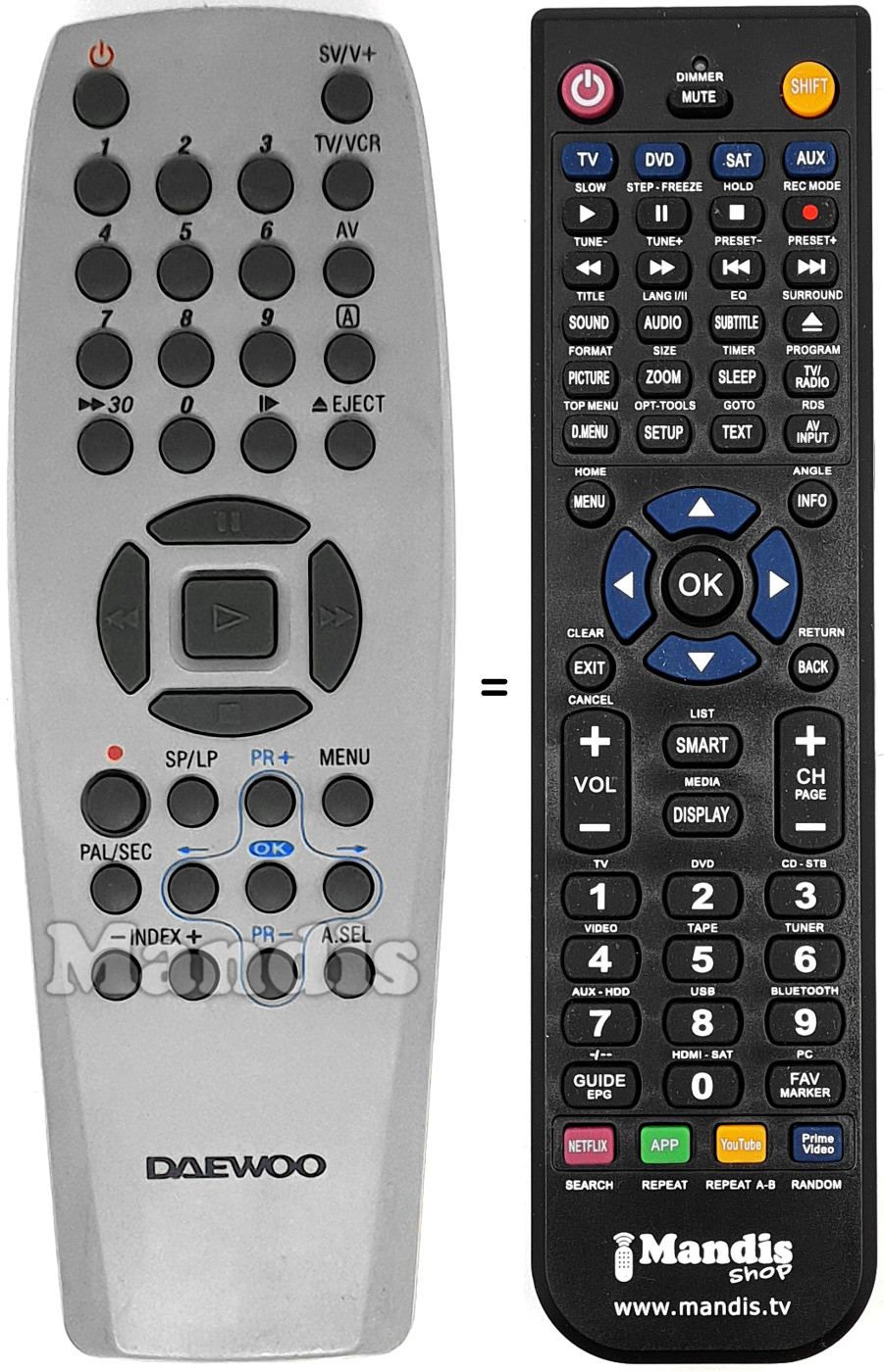 Comandos à distância equivalente 97P1R2TAA1