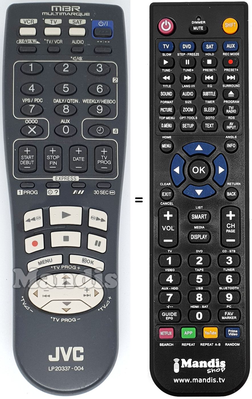 Comandos à distância equivalente LP 20337-004