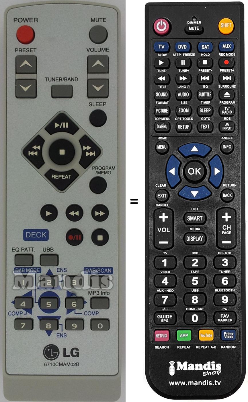Comandos à distância equivalente 6710CMAM02B