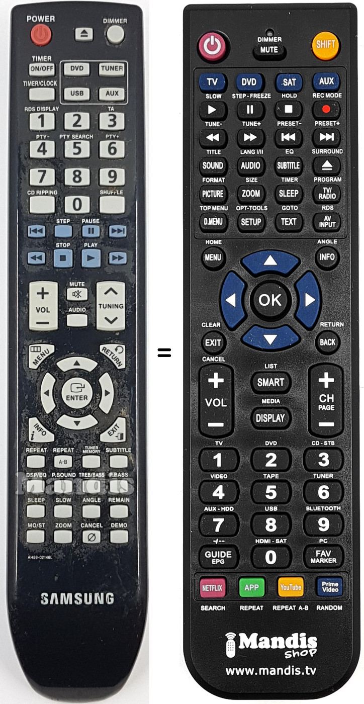 Comandos à distância equivalente AH5902146L