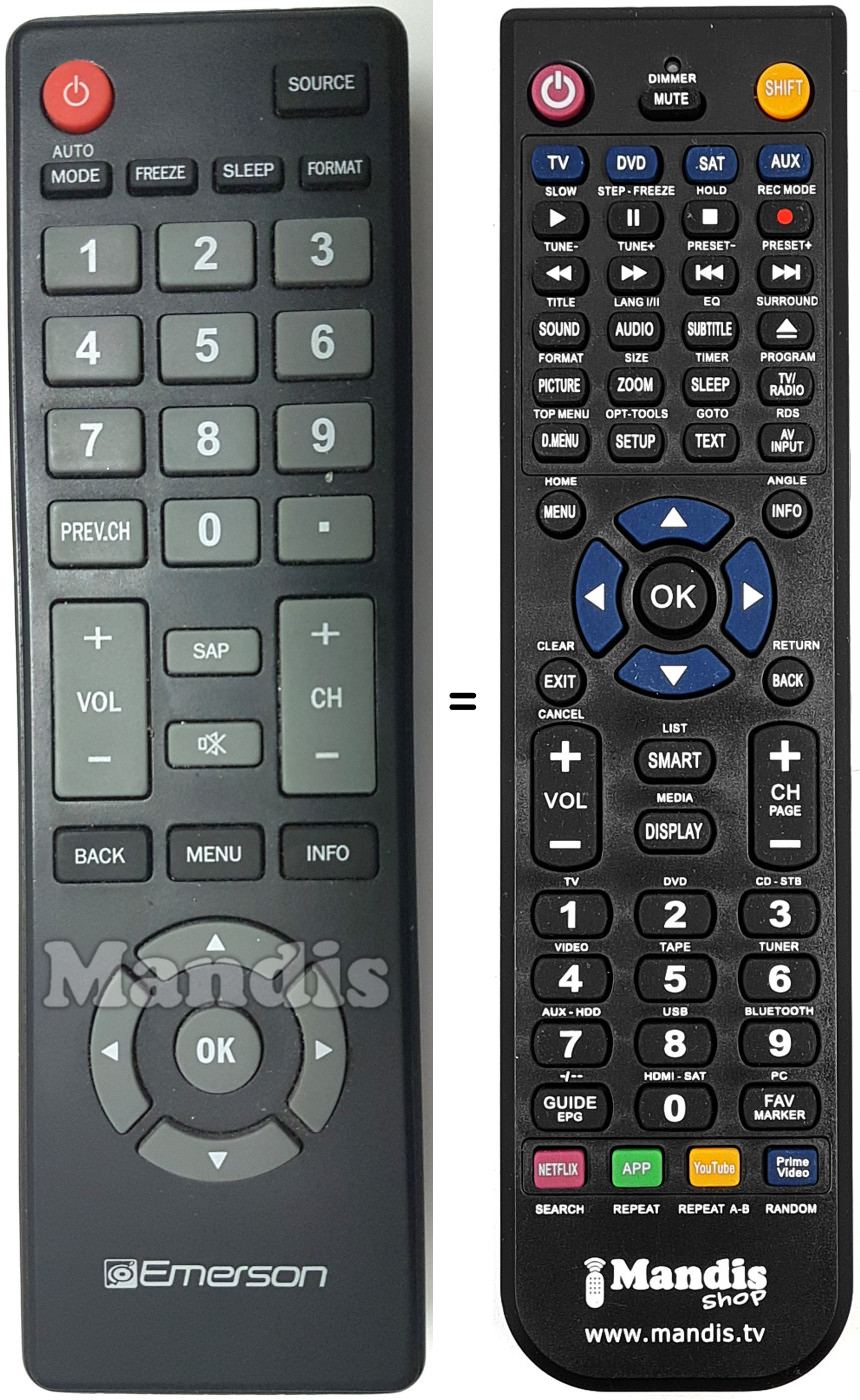 Comandos à distância equivalente EME002