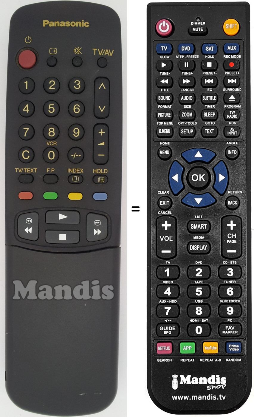 Comandos à distância equivalente Panasonic EUR 51920