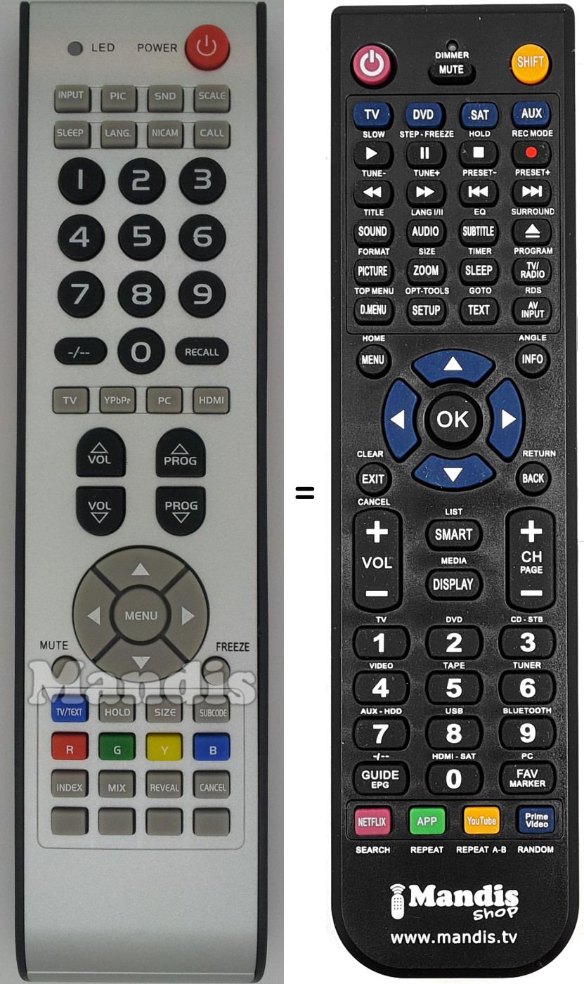 Comandos &agrave; dist&acirc;ncia equivalente LCD4230