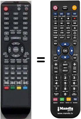 Comandos à distância equivalente Salora RC53ATVDVD