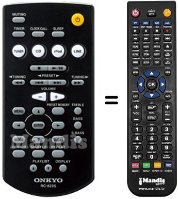 Comandos à distância equivalente Onkyo RC823S
