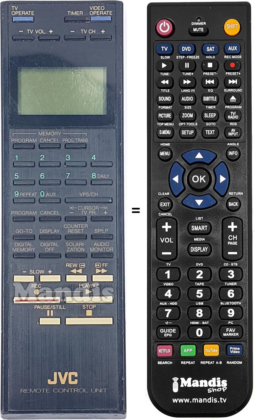 Comandos à distância equivalente JVC PQ10543T